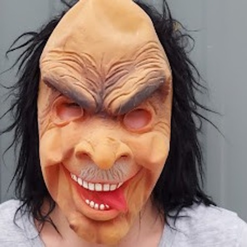 Vintage Topstone‎ Danbury CT Creepy Monster Latex Mask with Black Hair Korea